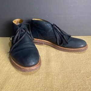 Donald Pliner Men's Leon Leather Lace-up Boot Black Sz US 10M Chukka Ankle Boots